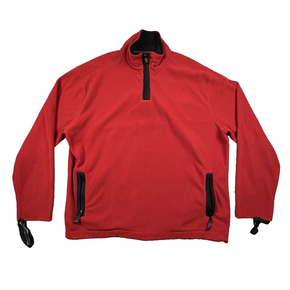 St. John's Bay Men's LT Red Fleece‎ 1/4 Zip Pullover SEE DESCRIPTION